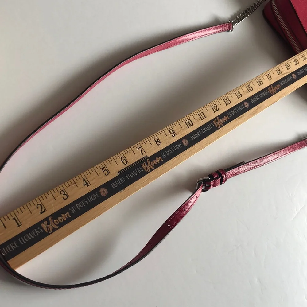 Michael Kors Jet Set Crossbody Raspberry Pink Red Leather MK Crossbo